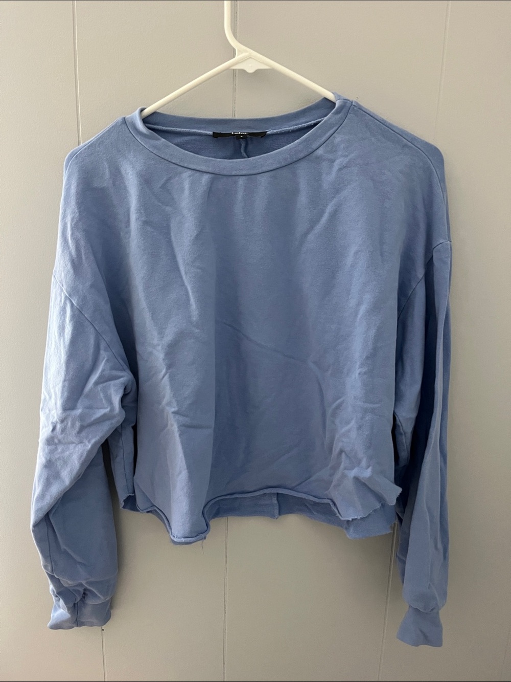 Lulu's Light Blue Cropped Crewneck Sweatshirt